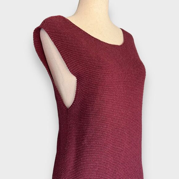 Max Studio Crochet Knit Sleeveless Midi Dress Women's Size Small Burgundy Maroon - Picture 2 of 10